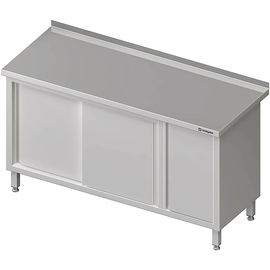 Arbeitsschrank mit Schiebetüren, 1200x700x850 mm, mit Flügeltürschrank rechts, mit Aufkantung, verschweißt Produktbild