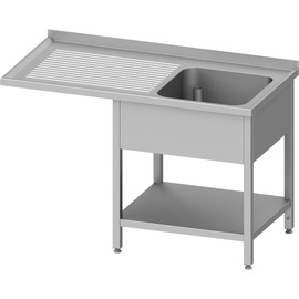 Spültisch mit Grundboden und Überstand 1200x700x900 mm, mit einem Becken rechts, mit Aufkantung, verschweißt Produktbild