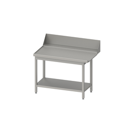 Ablauftisch "PRO", Korbführung mit Gefälle, mit Grundboden, 800x750x880 mm, Anbauseite links, mit Aufkantung 200 mm, verschweißt Produktbild