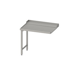 Ablauftisch, Korbführung mit Gefälle, auf zwei Beinen 1200x750x880 mm, Anbauseite links, mit Aufkantung, verschweißt Produktbild