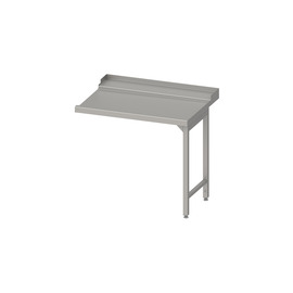 Ablauftisch, Korbführung mit Gefälle, auf zwei Beinen 1600x750x880 mm, Anbauseite rechts, mit Aufkantung, verschweißt Produktbild