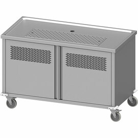 Mobile Biertheke auf hochwertigen Blickle-Rollen, 1400x700x900 mm Produktbild