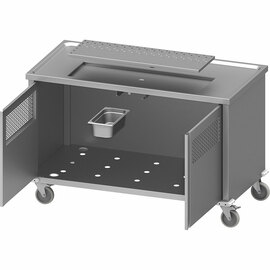 Mobile Biertheke auf hochwertigen Blickle-Rollen, 1400x700x900 mm Produktbild 2 S