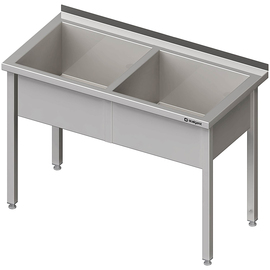 Topfspüle mit zwei Becken, 1200x700x850 mm, 300 mm Beckenhöhe, mit Aufkantung, verschweißt Produktbild