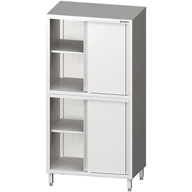 Hochschrank mit Schiebetüren, 800x600x2000 mm, mit zwei Schrankräumen, verschweißt Produktbild