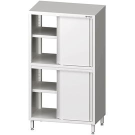Durchreiche-Hochschrank mit Schiebetüren, 1100x500x1800 mm, mit zwei Schrankräumen, verschweißt Produktbild