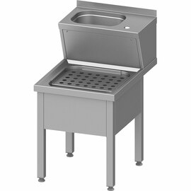 Handwasch- und Ausgussbecken-Kombination, 500x700x850 mm, mit klappbaren Abstellrost, mit Aufkantung, verschweißt Produktbild