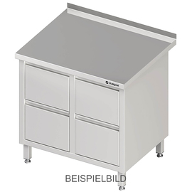 Schubladenschrank mit 2x2 Schubladen, 840x600x850 mm, ohne Aufkantung, verschweißt Produktbild