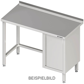 Arbeitstisch ohne Grundboden, 1400x600x850 mm, mit Flügeltürschrank links, ohne Aufkantung, verschweißt Produktbild