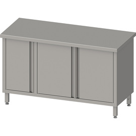 Arbeitsschrank mit Flügeltüren, 1400x600x850 mm, mit Flügeltürschrank links, ohne Aufkantung, verschweißt Produktbild