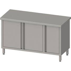 Arbeitsschrank mit Flügeltüren, 1500x700x850 mm, mit Flügeltürschrank rechts, ohne Aufkantung, verschweißt Produktbild