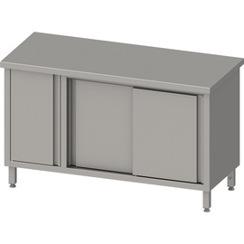 Arbeitsschrank mit Schiebetüren, 1200x600x850 mm, mit Flügeltürschrank links, ohne Aufkantung, verschweißt Produktbild