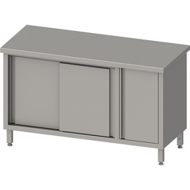 Arbeitsschrank mit Schiebetüren, 1200x700x850 mm, mit Flügeltürschrank rechts, ohne Aufkantung, verschweißt Produktbild