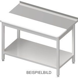 Arbeitstisch mit Grundboden, 800x600x850 mm, mit bündig eingelassener PE-Schneideplatte, ohne Aufkantung, verschweißt Produktbild