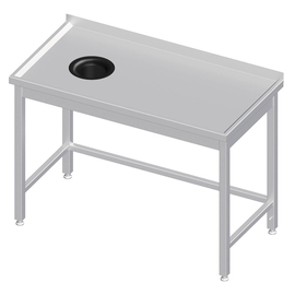 Arbeitstisch ohne Grundboden, 800x700x850 mm, mit Abfallloch links, mit Aufkantung, verschweißt Produktbild