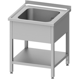 Spültisch mit Grundboden 600x700x850 mm, mit einem Becken mit Aufkantung, verschweißt Produktbild