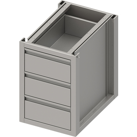Unterschrank Boxversion 2.0 mit drei Schubladen, Sockelbau 450x540x660 mm Produktbild