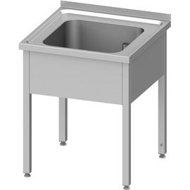 Spültisch ohne Grundboden 600x600x850 mm, mit einem Becken mit Aufkantung, verschweißt Produktbild