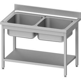Spültisch ECO ST 63 ohne Abtropffläche | 2 Becken | 1200 mm x 600 mm H 850 mm | Selbstmontage Produktbild