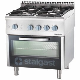 Gasherd 4 Brenner mit Gasbackofen (GN 2/1) Serie 700 ND - G20, 4-Brenner (2x5+2x7) Produktbild