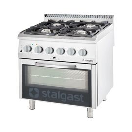 Gasherd 4 Brenner mit Elektrobackofen (GN 2/1) Serie 700 ND - G20, 4-Brenner (3,5+5+2x7) Produktbild