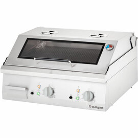 Elektro-Griddleplatte als Tischgerät mit Deckel, 800x700 mm, gerillte Grillfläche, Serie 700 ND Produktbild