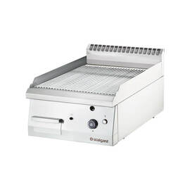 Gas-Griddleplatte, verchromt als Tischgerät, Serie 700 ND - gerillt 400x700x250 mm (BxTxH) Produktbild