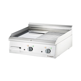 Verchromte Elektro-Griddleplatte als Tischgerät, 800x700 mm, ½ glatte/½ gerillte Grillfläche, Serie 700 ND Produktbild