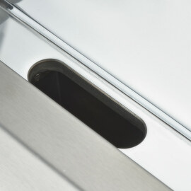 Verchromte Elektro-Griddleplatte als Tischgerät, 800x700 mm, ½ glatte/½ gerillte Grillfläche, Serie 700 ND Produktbild 5 S
