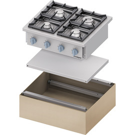 Gasherd Serie 700 - G30, 4-Brenner (3,5+2x5+7), 800 x 700 x 850 mm (BxTxH) zur Selbstmontage Produktbild 2 S