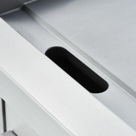 Elektro-Griddleplatte als Standgerät - gerillt, Unterbau offen, 400 x 700 x 850 mm (BxTxH) Produktbild 4 S