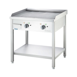 Elektro-Griddleplatte als Standgerät - gerillt, Unterbau offen, 800 x 700 x 850 mm (BxTxH) Produktbild