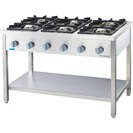 Gasherd Serie 700 - G20, 6-Brenner (3,5+3x5+2x7), 1200 x 700 x 850 mm (BxTxH) Produktbild