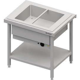 Warmausgabe mit einem Bain-Marie-Becken 2x GN1/1, 920x750x880, Edelstahlabdeckung Produktbild