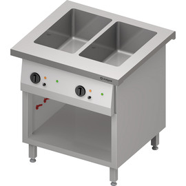 Bain-Marie-Station "Free Flow" 2x GN1/1-Becken, 799x750x880 mm Edelstahlabdeckung Produktbild