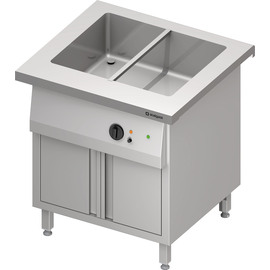 Bain-Marie-Station "Free Flow" mit einem Becken 2x GN1/1 und Flügeltüren, 799x750x880 mm Edelstahlabdeckung Produktbild