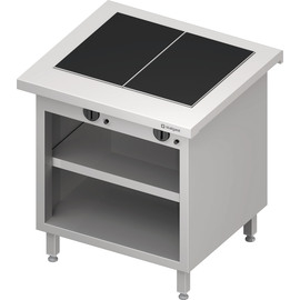 Warmausgabe "Free Flow" mit 2 Wärmeplatten aus Glaskeramik und offenem Unterschrank 799x750x880 mm, Edelstahlabdeckung Produktbild