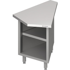 Inneneckmodul 45° "Free Flow" mit offenem Unterschrank 644x814x880 mm, Edelstahldeckplatte Produktbild