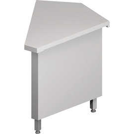 Ausseneckmodul 45° "Free Flow" mit geschlossenem Unterschrank 644x814x880 mm, Edelstahldeckplatte Produktbild