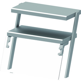 Doppel-Aufsatzbord mit Glas-Hustenschutz und Beleuchtung 434x450x450 mm für Speisenausgabesysteme Produktbild