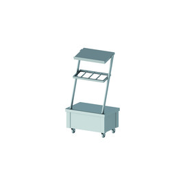 Neutralelement mit Aufsatzbord und Besteckausgabe, fahrbar 860x575x1580 mm für Speisenausgabesysteme Produktbild