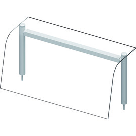 Glas-Aufsatzbord mit Hustenschutz und Beleuchtung 790x455x450 mm für Speisenausgabesysteme Produktbild