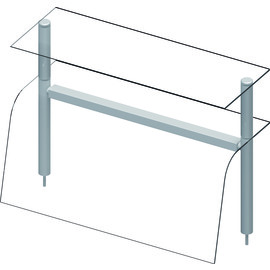 Doppel-Glas-Aufsatzbord mit Hustenschutz und Beleuchtung 790x455x700 mm für Speisenausgabesysteme Produktbild