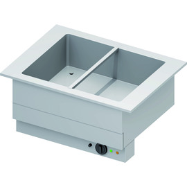Bain-Marie-Becken "Drop-In" 2xGN 1/1 830x620x390 mm  Edelstahlabdeckung Produktbild