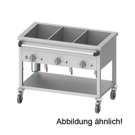 Bain-Marie Wagen "PRO" mit separaten Becken für 2x GN1/1, 760x660x850 mm (BxTxH), mit Griff auf der Längsseite Produktbild