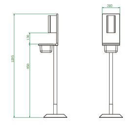 Hygienestation Edelstahl mit Sensor Standmodell H 1205 mm Produktbild 1 S