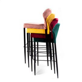 Polster-Barstuhl LOUIS Velour rosa | feuerhemmend | stapelbar Produktbild 2 S