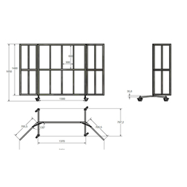 Windschutzwand 16 Fenster L 2620 mm x 800 mm H 1550 mm Produktbild 3 S