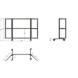 Windschutzwand 6 Fenster L 2330 mm x 800 mm H 1550 mm Produktbild 4 S