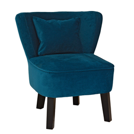 Retro-Sessel mit Kissen • petroleumfarben | Sitzhöhe 430 mm Produktbild